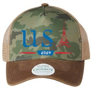 Usa 2024 United States Usa Paris Souvenir Holiday 2024 Legacy Tie Dye Trucker Hat