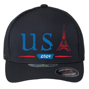 Usa 2024 United States Usa Paris Souvenir Holiday 2024 Flexfit Unipanel Trucker Cap