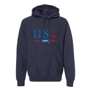 Usa 2024 United States Usa Paris Souvenir Holiday 2024 Premium Hoodie