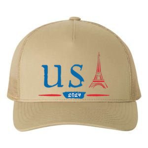 Usa 2024 United States Usa Paris Souvenir Holiday 2024 Yupoong Adult 5-Panel Trucker Hat