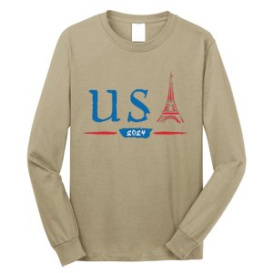 Usa 2024 United States Usa Paris Souvenir Holiday 2024 Long Sleeve Shirt