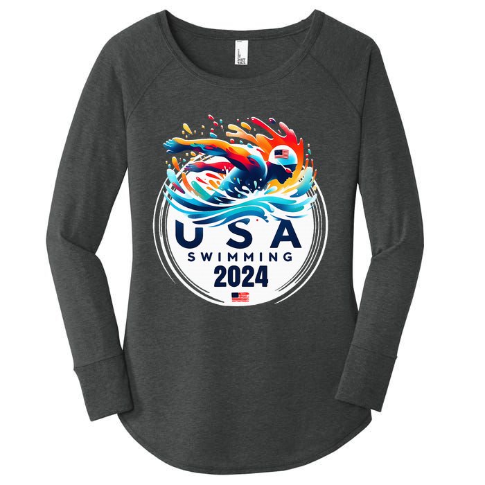 Usa 2024 United States American Sport 2024 Women's Perfect Tri Tunic Long Sleeve Shirt