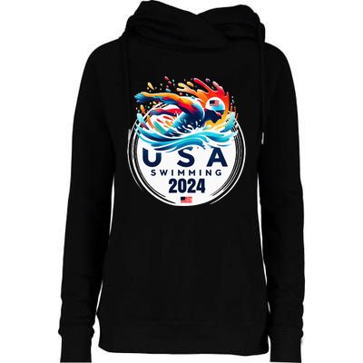 Usa 2024 United States American Sport 2024 Womens Funnel Neck Pullover Hood