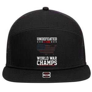 Undefeated 2time World War Champs Patriotic 7 Panel Mesh Trucker Snapback Hat