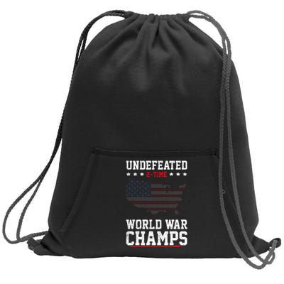 Undefeated 2time World War Champs Patriotic Sweatshirt Cinch Pack Bag