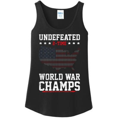 Undefeated 2time World War Champs Patriotic Ladies Essential Tank