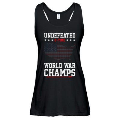 Undefeated 2time World War Champs Patriotic Ladies Essential Flowy Tank