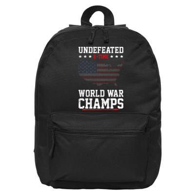 Undefeated 2time World War Champs Patriotic 16 in Basic Backpack