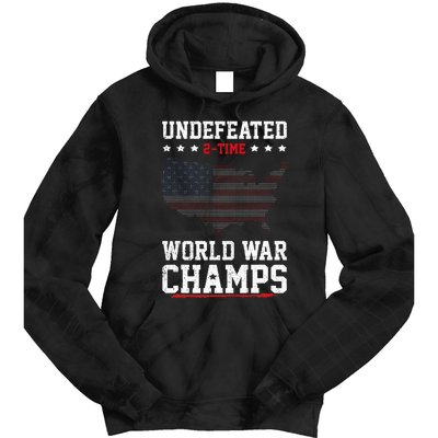 Undefeated 2time World War Champs Patriotic Tie Dye Hoodie