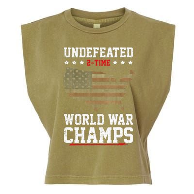 Undefeated 2time World War Champs Patriotic Garment-Dyed Women's Muscle Tee