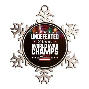 Undefeated 2time World War Champs 4th Of July American Flag Meaningful Gift Metallic Star Ornament