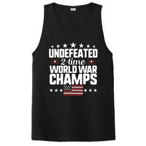 Undefeated 2time World War Champs 4th Of July American Flag Gift PosiCharge Competitor Tank