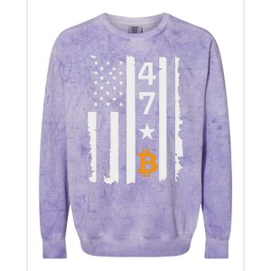 Usa 47th Flag Bitcoin Design – Trump Crypto Supporter Colorblast Crewneck Sweatshirt