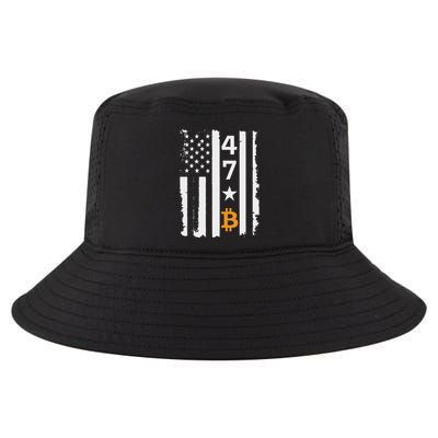 Usa 47th Flag Bitcoin Design – Trump Crypto Supporter Cool Comfort Performance Bucket Hat