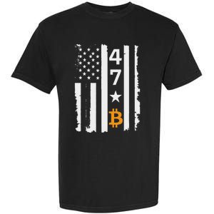 Usa 47th Flag Bitcoin Design – Trump Crypto Supporter Garment-Dyed Heavyweight T-Shirt