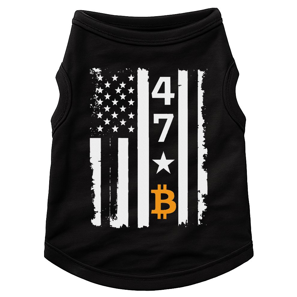 Usa 47th Flag Bitcoin Design – Trump Crypto Supporter Doggie Tank