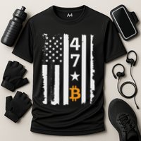 Usa 47th Flag Bitcoin Design – Trump Crypto Supporter Performance Shirt