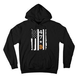 Usa 47th Flag Bitcoin Design – Trump Crypto Supporter Hoodie