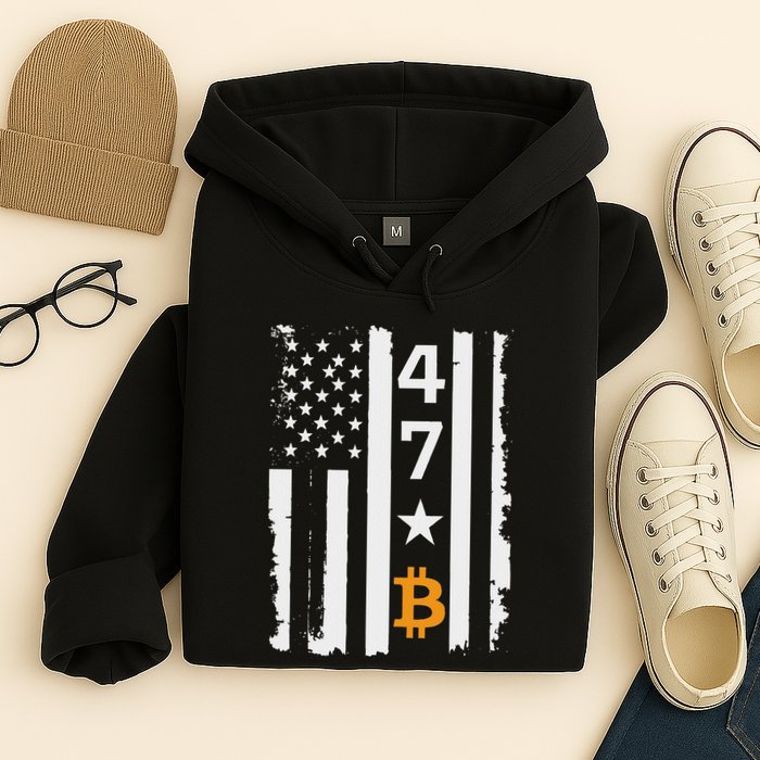 Usa 47th Flag Bitcoin Design – Trump Crypto Supporter Hoodie