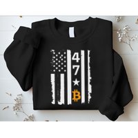 Usa 47th Flag Bitcoin Design – Trump Crypto Supporter Sweatshirt