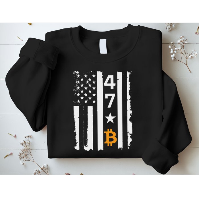 Usa 47th Flag Bitcoin Design – Trump Crypto Supporter Sweatshirt