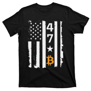 Usa 47th Flag Bitcoin Design – Trump Crypto Supporter T-Shirt