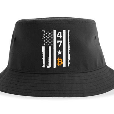 Usa 47th Flag Bitcoin Design – Trump Crypto Supporter Sustainable Bucket Hat