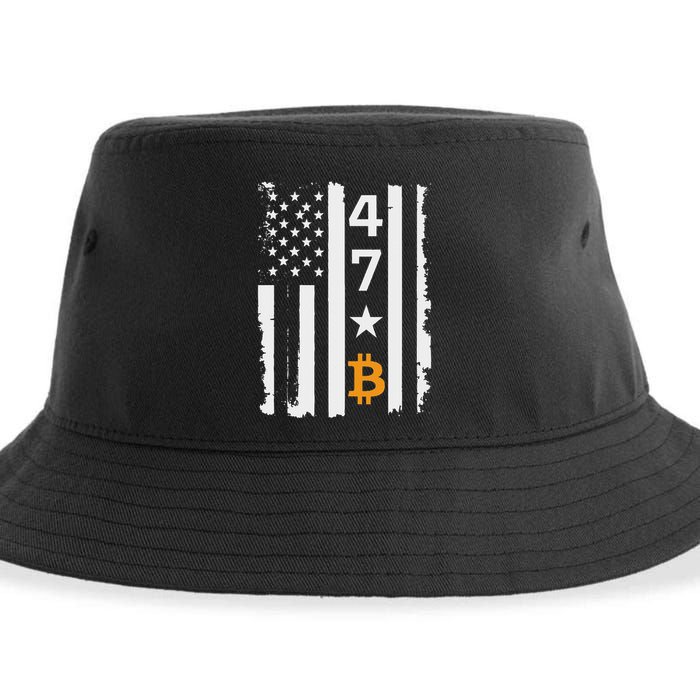 Usa 47th Flag Bitcoin Design – Trump Crypto Supporter Sustainable Bucket Hat