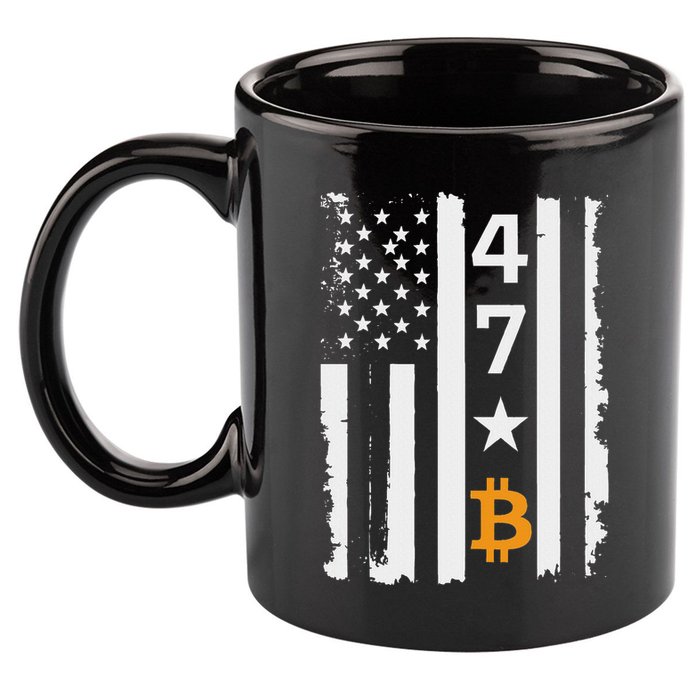 Usa 47th Flag Bitcoin Design – Trump Crypto Supporter 11oz C Handle Ceramic Mug
