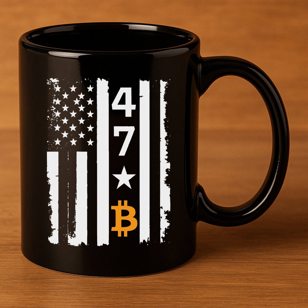 Usa 47th Flag Bitcoin Design – Trump Crypto Supporter 11oz C Handle Ceramic Mug