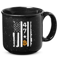 Usa 47th Flag Bitcoin Design – Trump Crypto Supporter 15oz Campfire Ceramic Mug