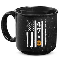 Usa 47th Flag Bitcoin Design – Trump Crypto Supporter 15oz Campfire Ceramic Mug