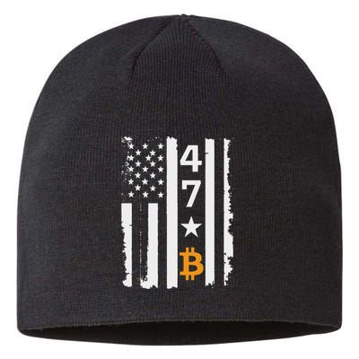 Usa 47th Flag Bitcoin Design – Trump Crypto Supporter Sustainable Beanie