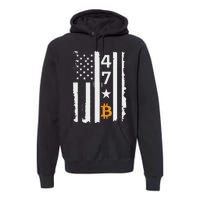 Usa 47th Flag Bitcoin Design – Trump Crypto Supporter Premium Hoodie