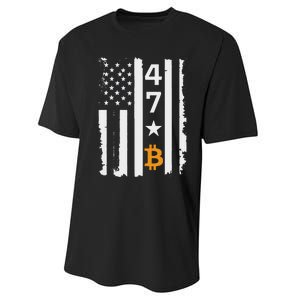 Usa 47th Flag Bitcoin Design – Trump Crypto Supporter Performance Sprint T-Shirt