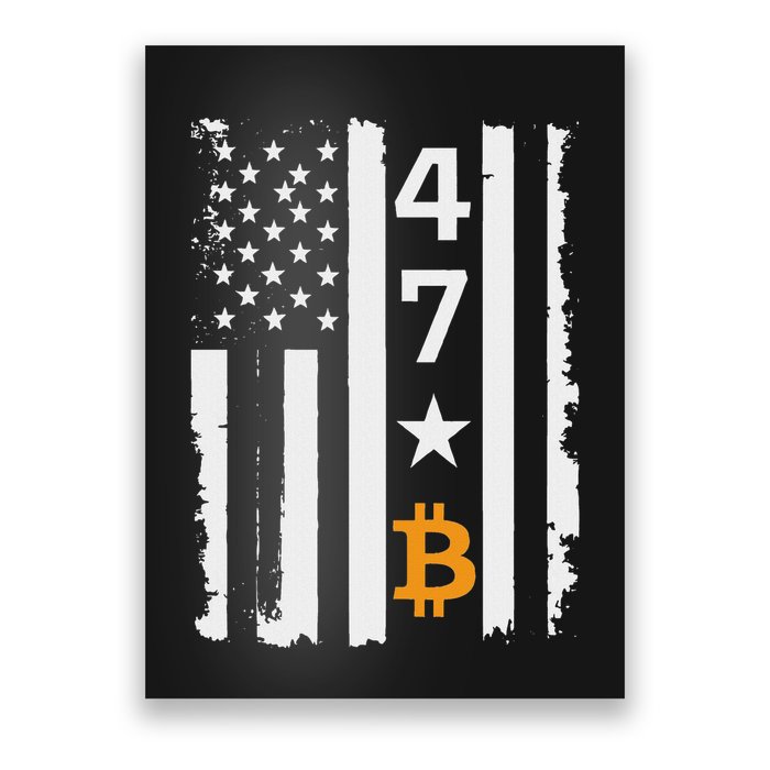 Usa 47th Flag Bitcoin Design – Trump Crypto Supporter Poster