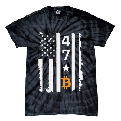 Usa 47th Flag Bitcoin Design – Trump Crypto Supporter Tie-Dye T-Shirt