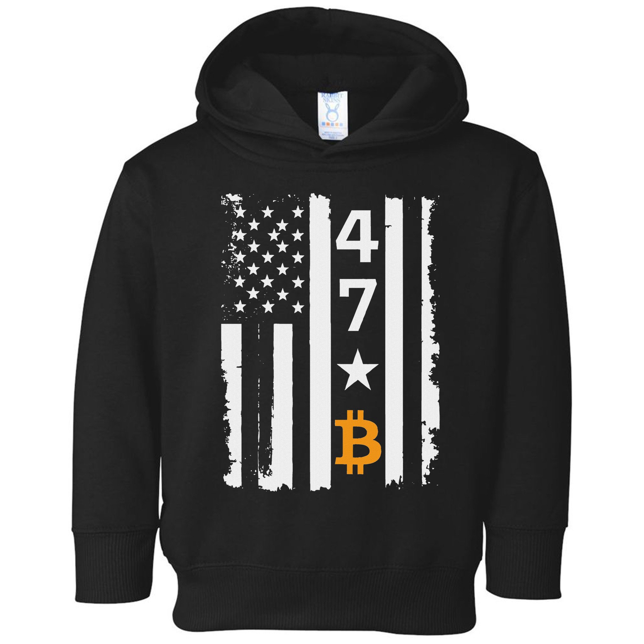 Usa 47th Flag Bitcoin Design – Trump Crypto Supporter Toddler Hoodie