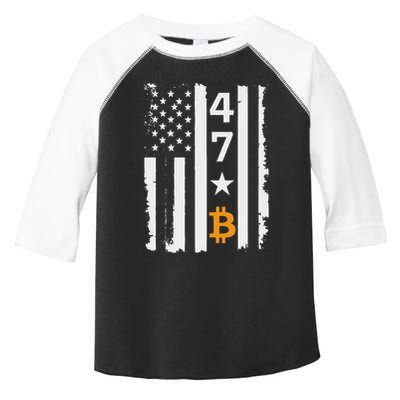 Usa 47th Flag Bitcoin Design – Trump Crypto Supporter Toddler Fine Jersey T-Shirt