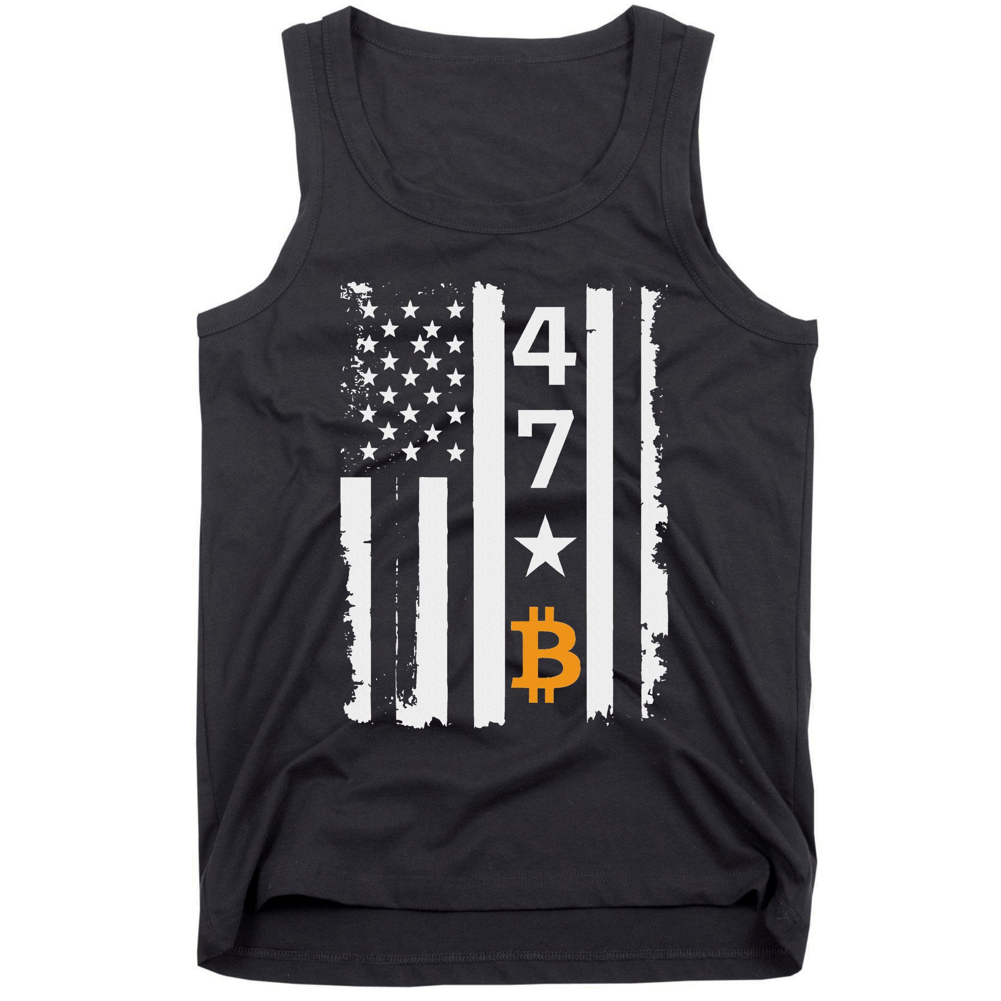 Usa 47th Flag Bitcoin Design – Trump Crypto Supporter Tank Top
