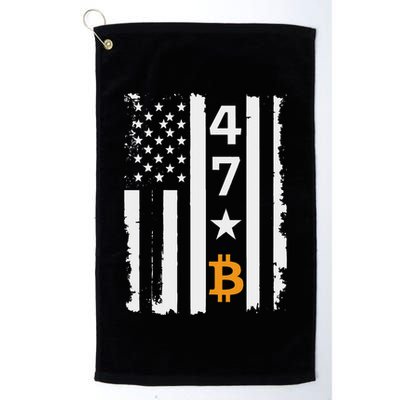 Usa 47th Flag Bitcoin Design – Trump Crypto Supporter Golf Towel
