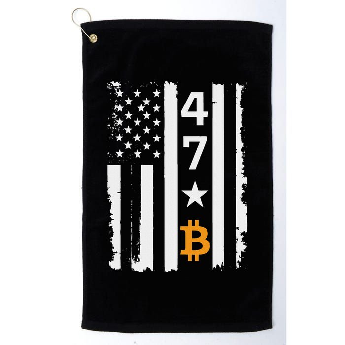 Usa 47th Flag Bitcoin Design – Trump Crypto Supporter Golf Towel