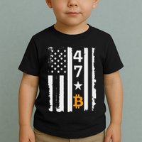 Usa 47th Flag Bitcoin Design – Trump Crypto Supporter Toddler T-Shirt