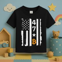 Usa 47th Flag Bitcoin Design – Trump Crypto Supporter Toddler T-Shirt
