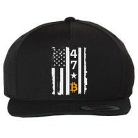 Usa 47th Flag Bitcoin Design – Trump Crypto Supporter Wool Snapback Cap