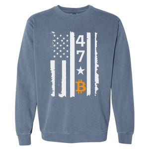 Usa 47th Flag Bitcoin Design – Trump Crypto Supporter Garment-Dyed Sweatshirt