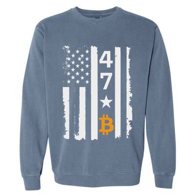Usa 47th Flag Bitcoin Design – Trump Crypto Supporter Garment-Dyed Sweatshirt