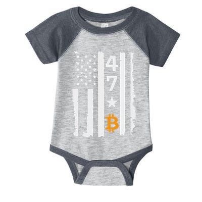 Usa 47th Flag Bitcoin Design – Trump Crypto Supporter Infant Baby Jersey Bodysuit