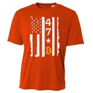 Usa 47th Flag Bitcoin Design – Trump Crypto Cooling Performance Crew T-Shirt