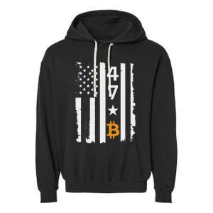 Usa 47th Flag Bitcoin Design – Trump Crypto Garment-Dyed Fleece Hoodie